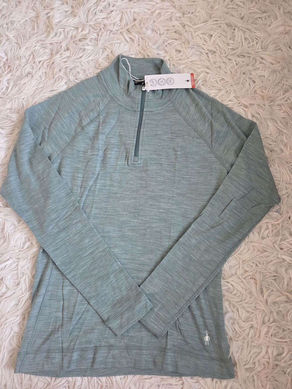 Smartwool Classic Thermal Merino Base Layer 1/4-Zip Top - Women's Size L Artic G